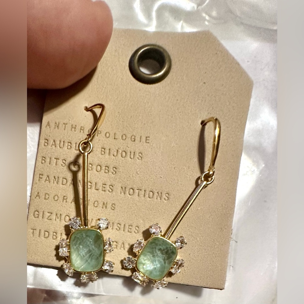 Anthropologie Botanical Gold Drop Earrings NWT - Picture 6 of 11